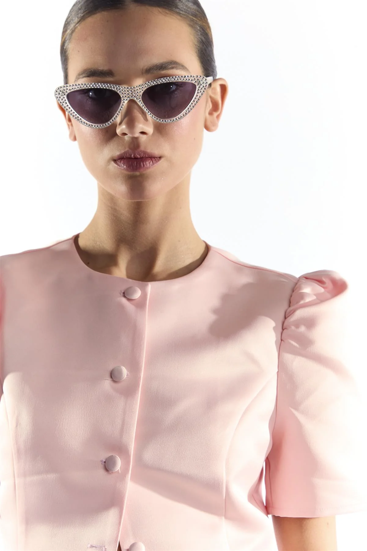 Light Pink Button Through Structured Blouse - Image 3