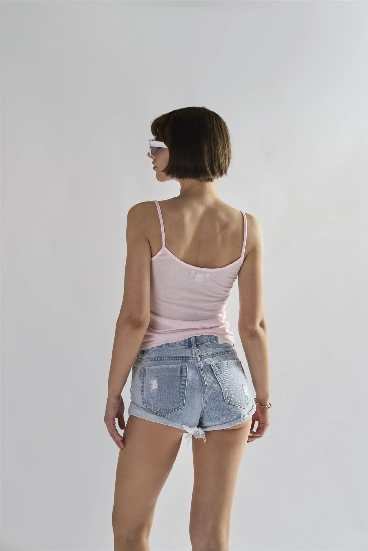 Light Pink Square Neck Vest Tops - Image 4