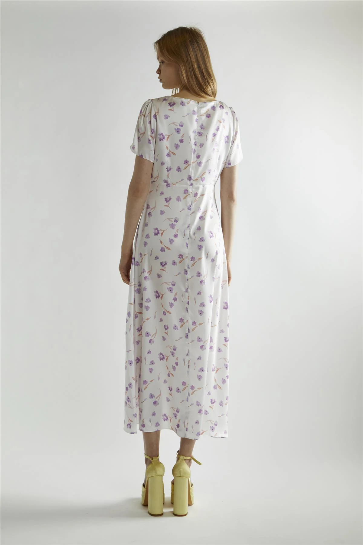 Lilac Watercolour-floral  V-Neck Maxi-Dress - Image 2