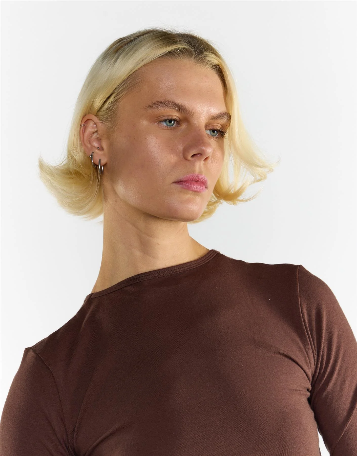 Long Sleeves Tops - Coffee - Image 3