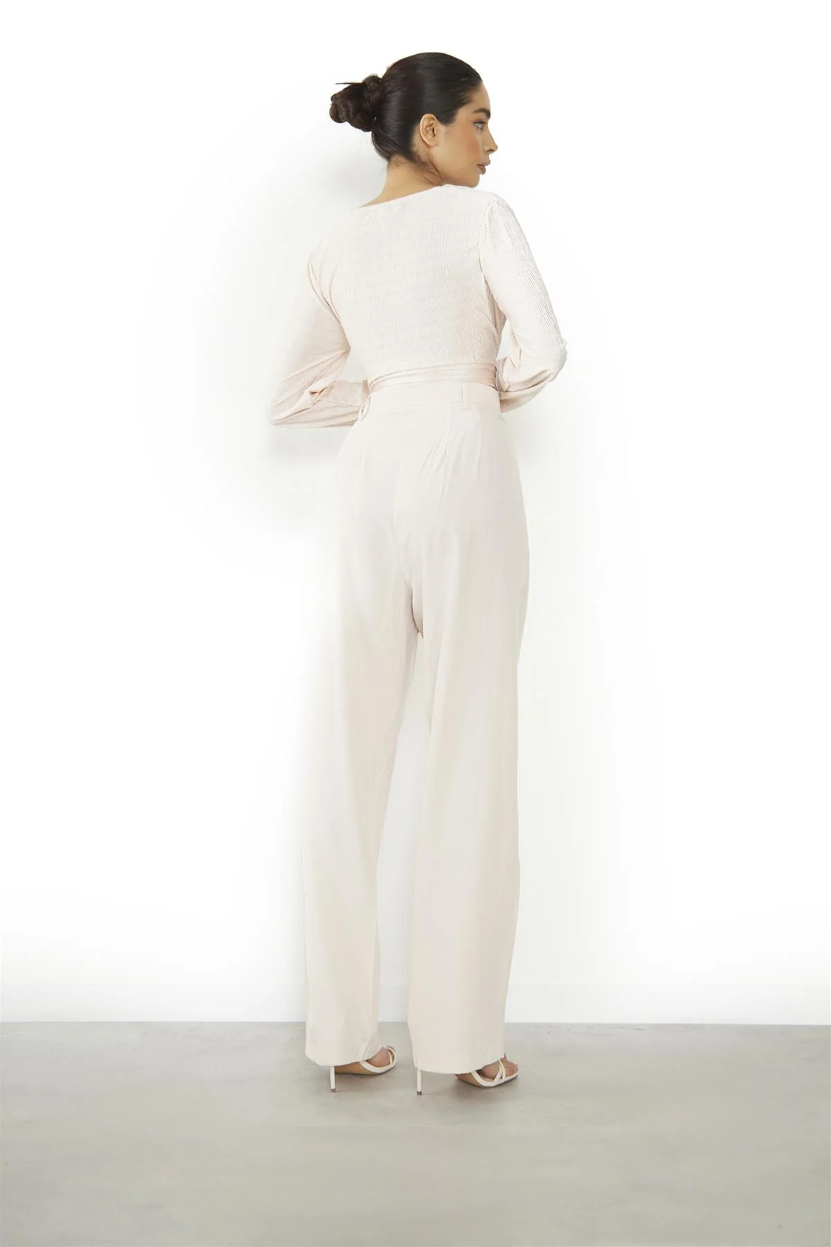 Nude Straight Leg High-Waist Trousers - Image 2