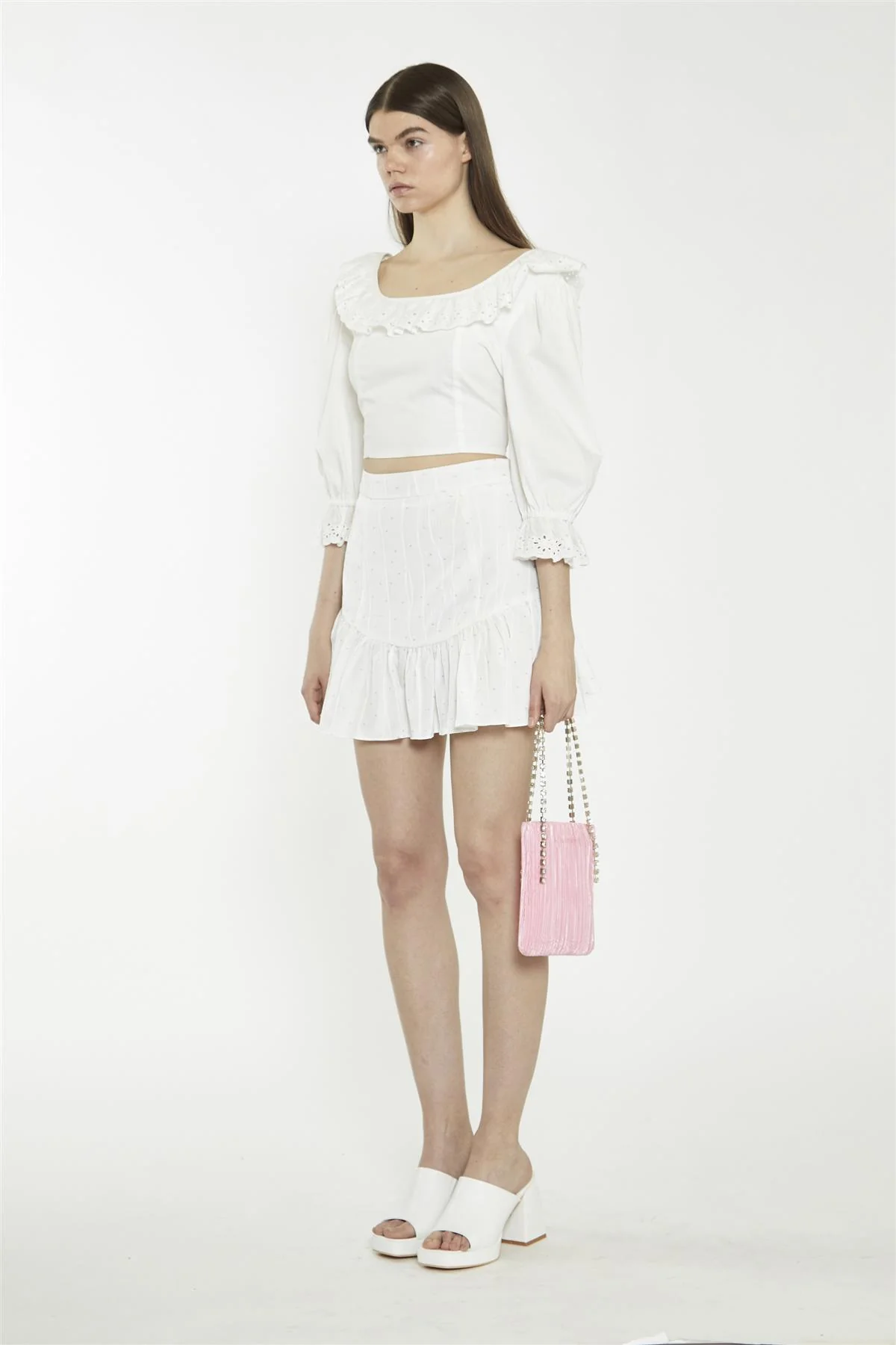 Off-White Lace-Frill Crop-Top - Image 3