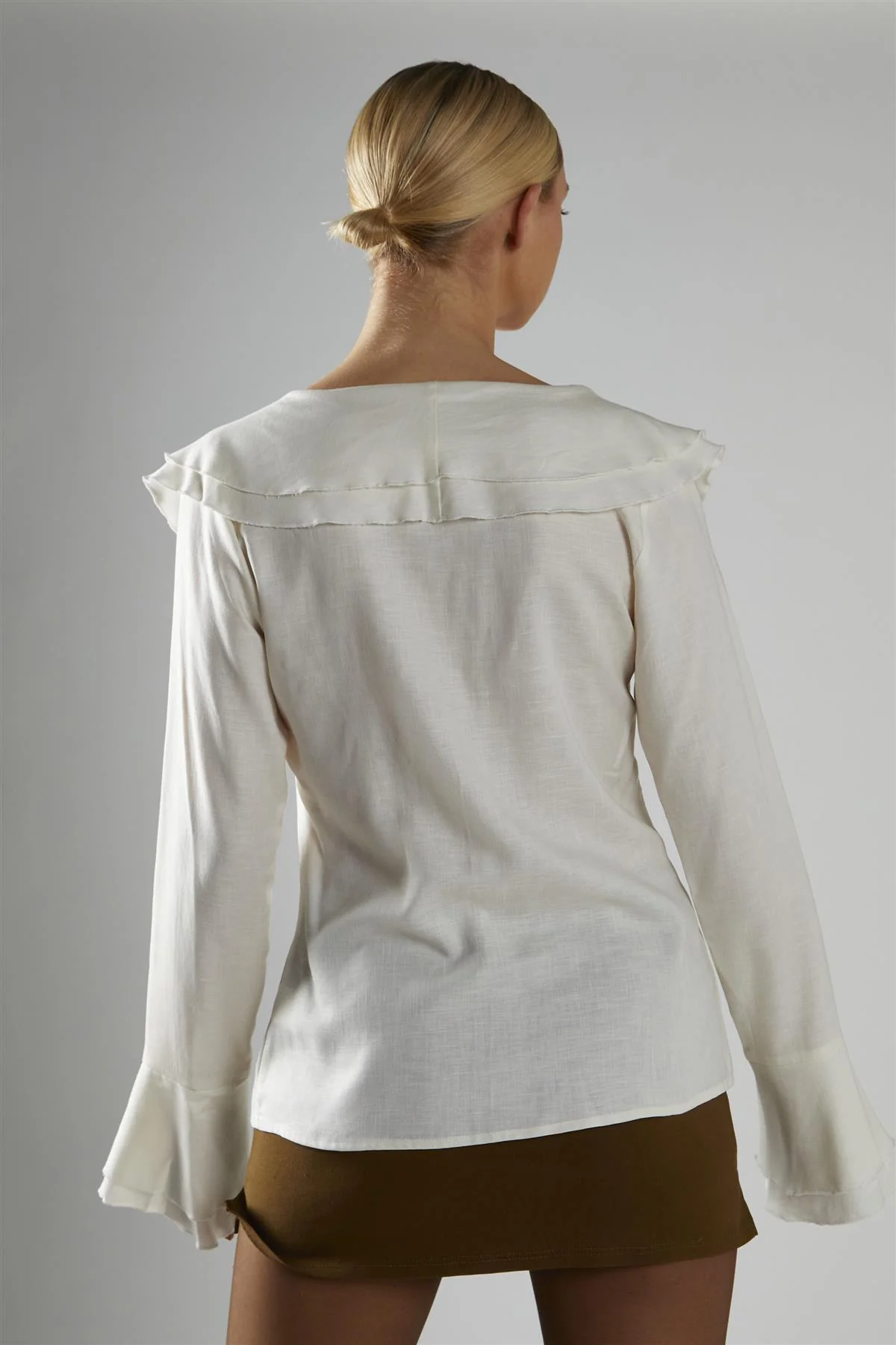 Off-White Ruffle-Front Blouse - Image 2