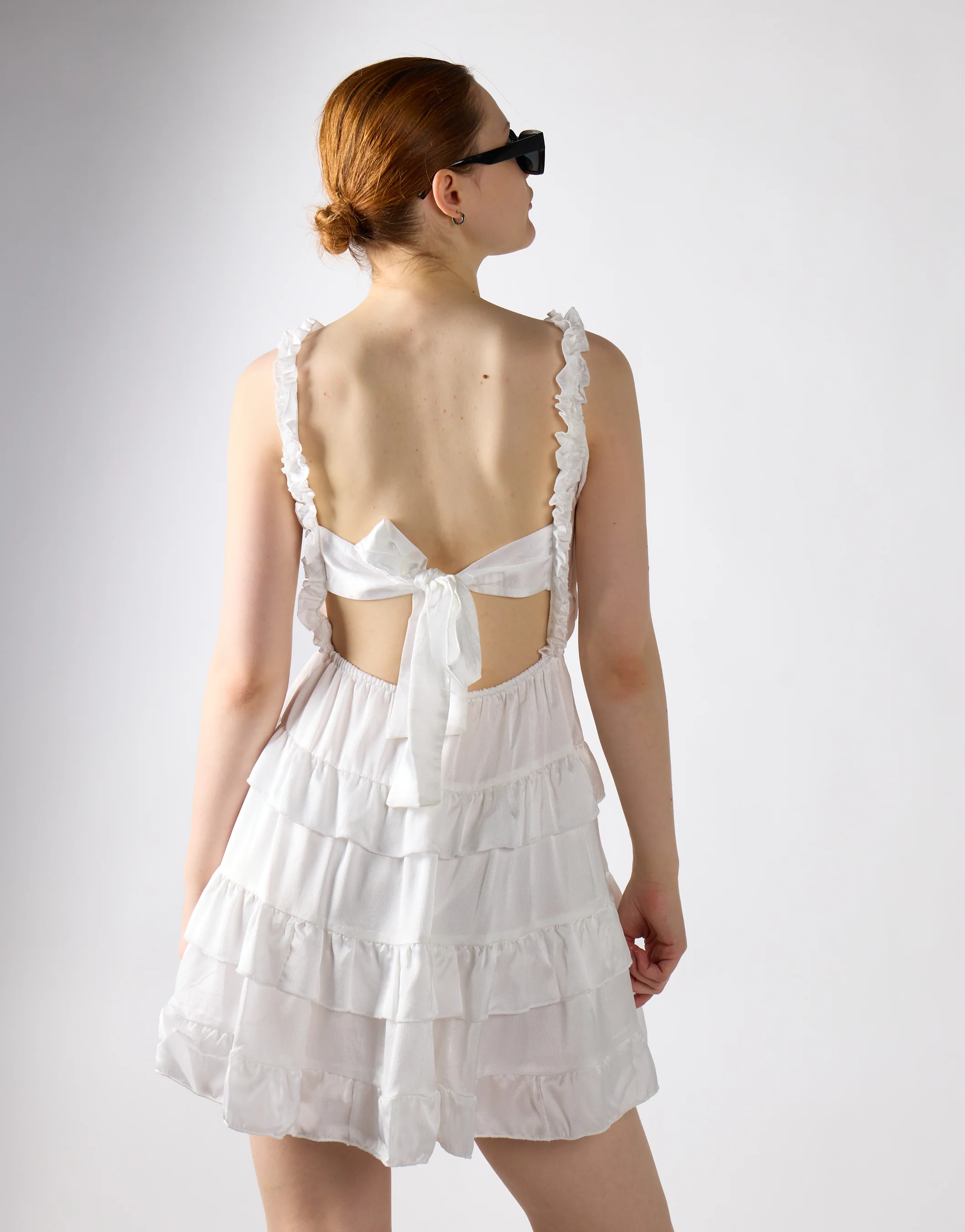 Off-White Shirred-Ruffle Mini-Dress - Image 2