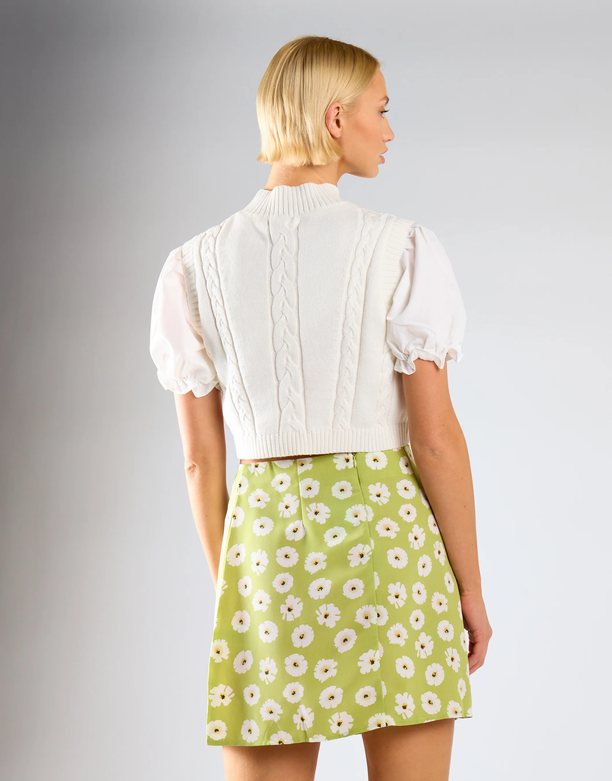 Glamorous Care Olive Green Flower Mini Skirt - Image 4
