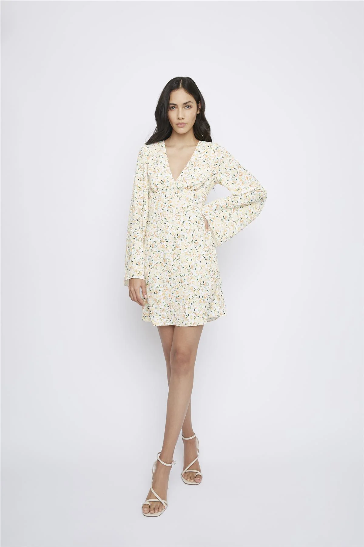 Orange Ditsy-Floral Mini-Dress - Image 5