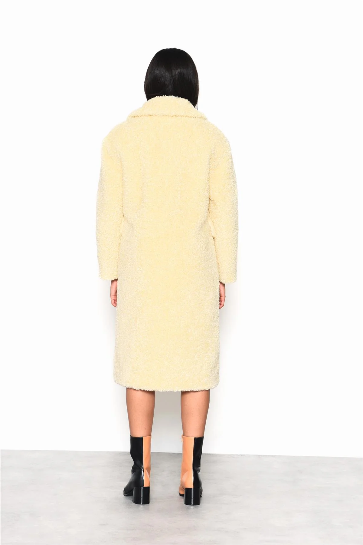 Pale-Yellow Collared Over-Coat - Image 2