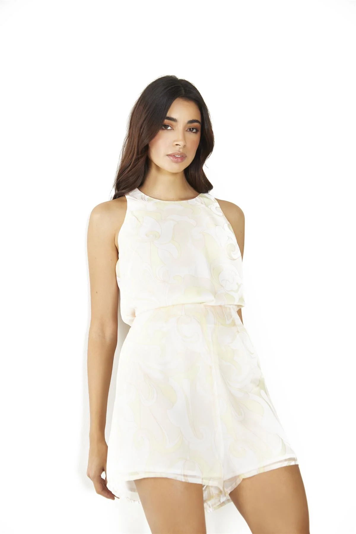 Pastel-Swirl-Abstract High-Waisted Shorts - Image 3