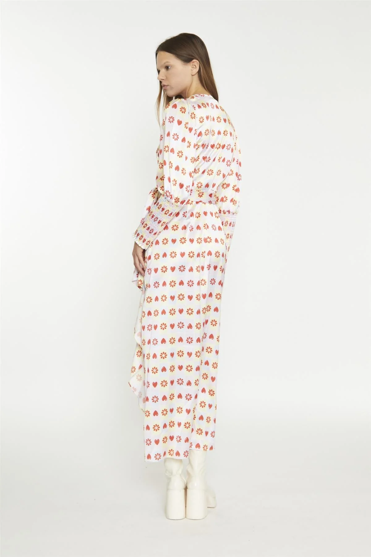 Pastel Tile-Print Wrap Maxi-Dress - Image 2