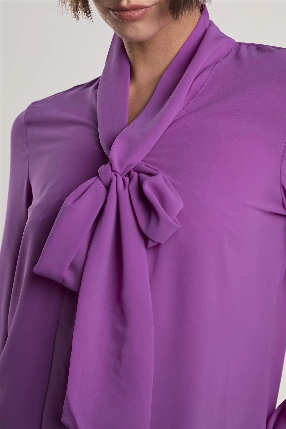 Purple Front-Tie Long-Sleeve-Top - Image 4