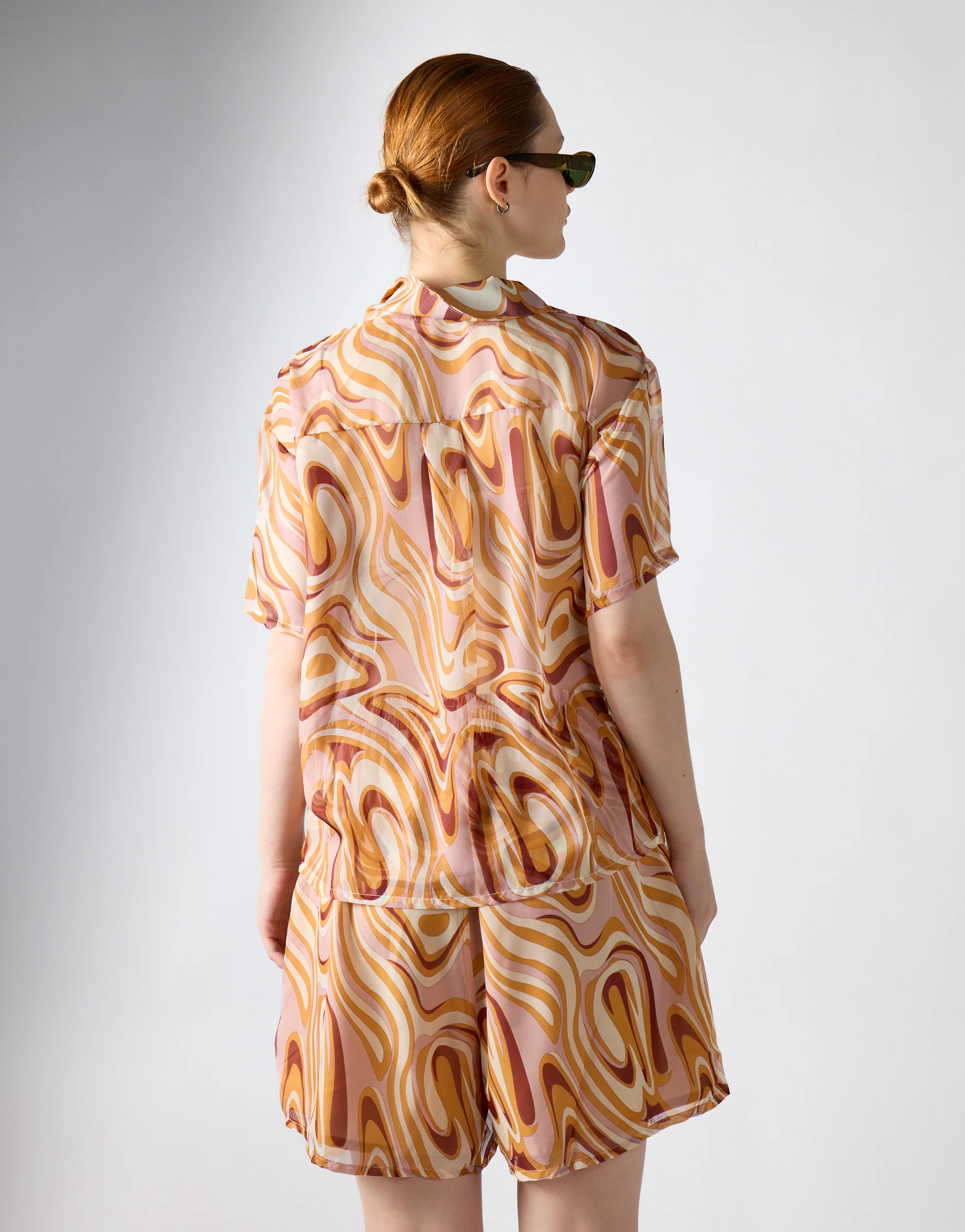 Retro Marble High-Waisted Loose-Shorts - Image 4
