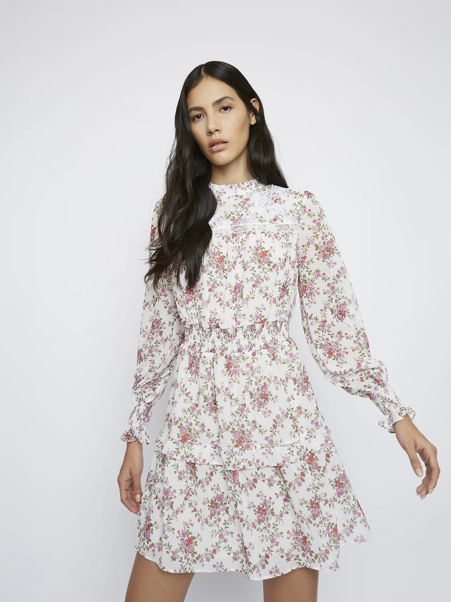 Glamorous Romantic Floral Chiffon Dress - Image 3