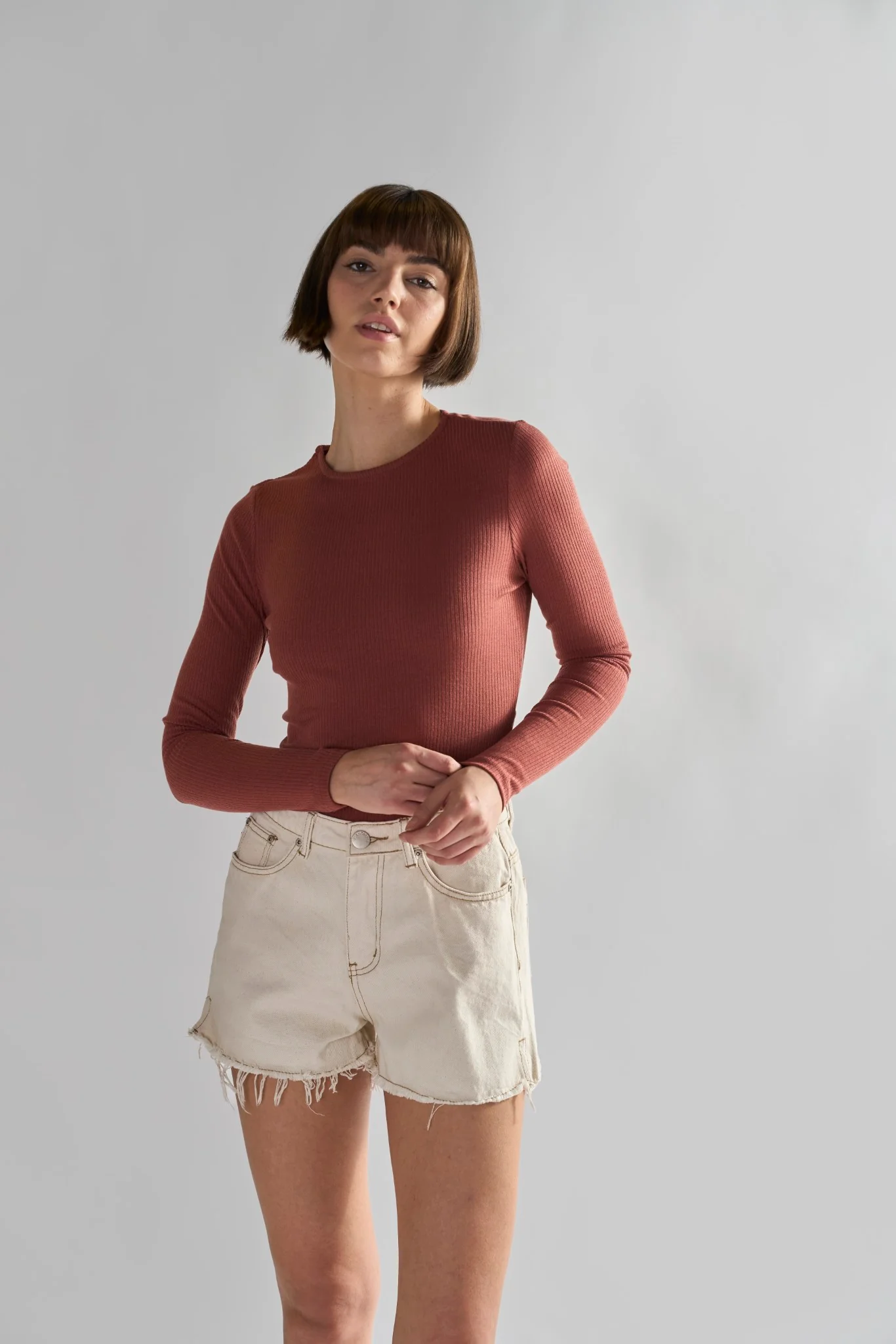 Rose Rust Rib Open-Back Bodysuit - Image 6