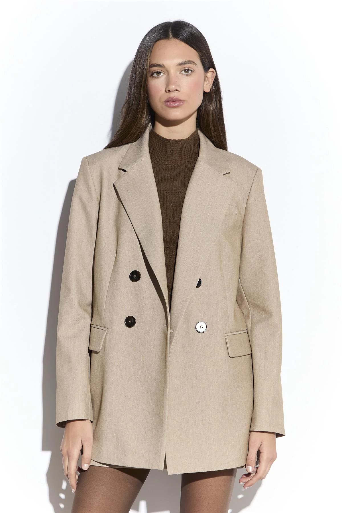 Sand Double Breasted Blazer