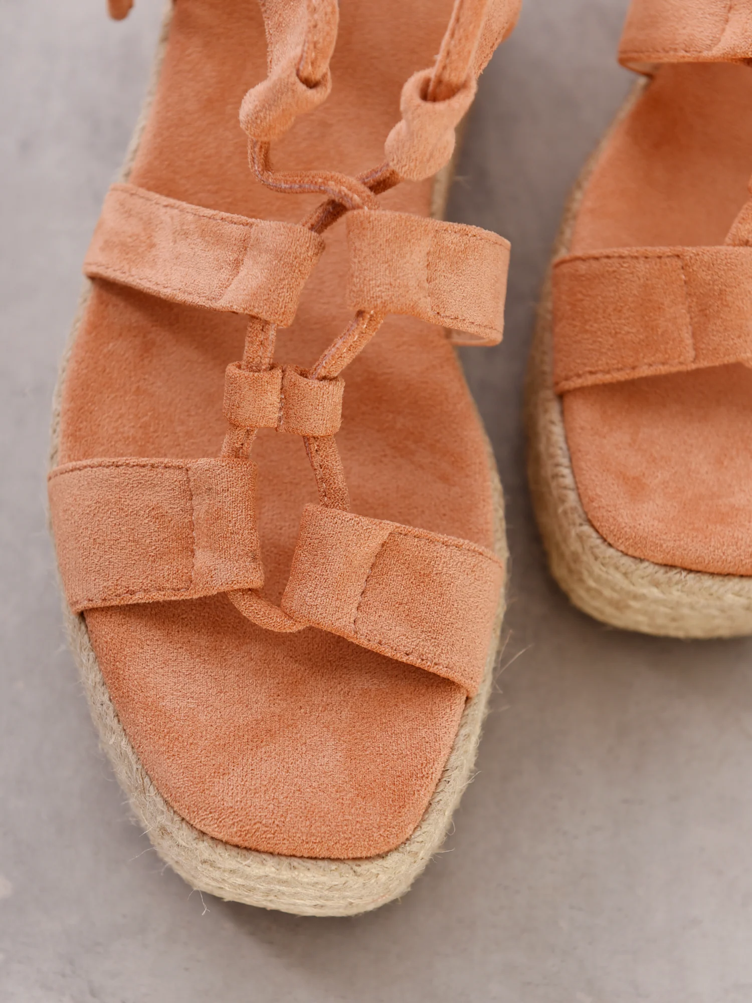Tan Chunky Espadrille Flat Form Sandals - Image 3