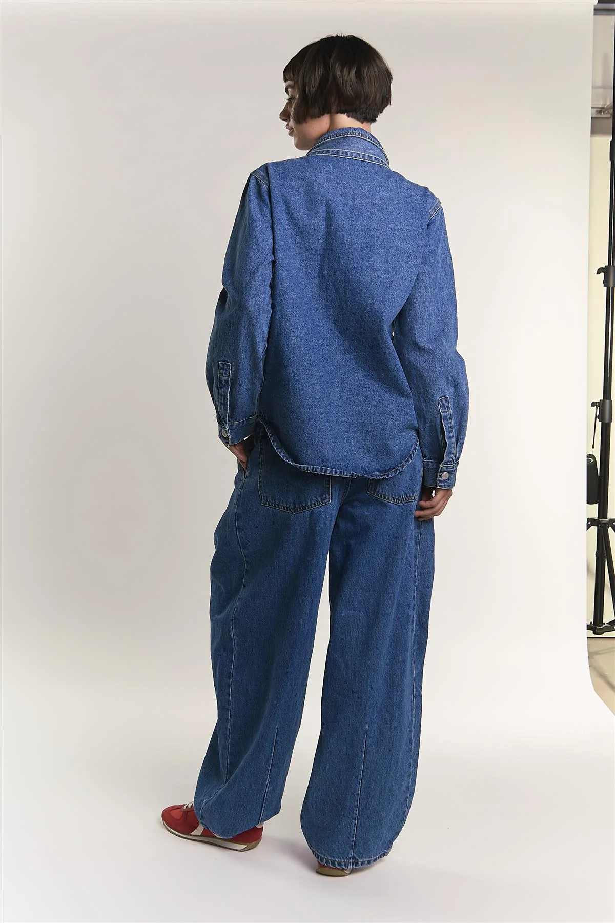 True Blue Pussy Bow Denim Blouse - Image 4