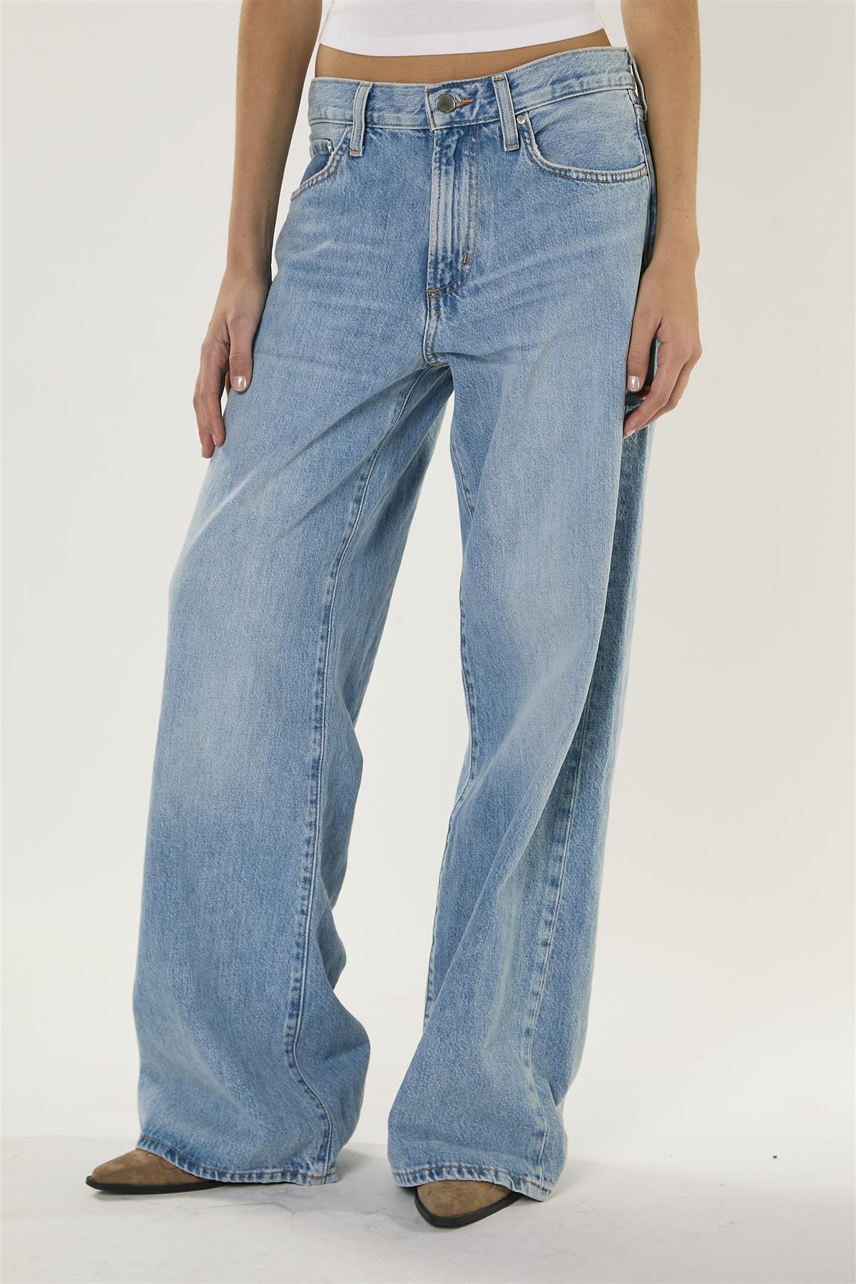 Vintage Blue Wide-Leg Jeans - Image 2