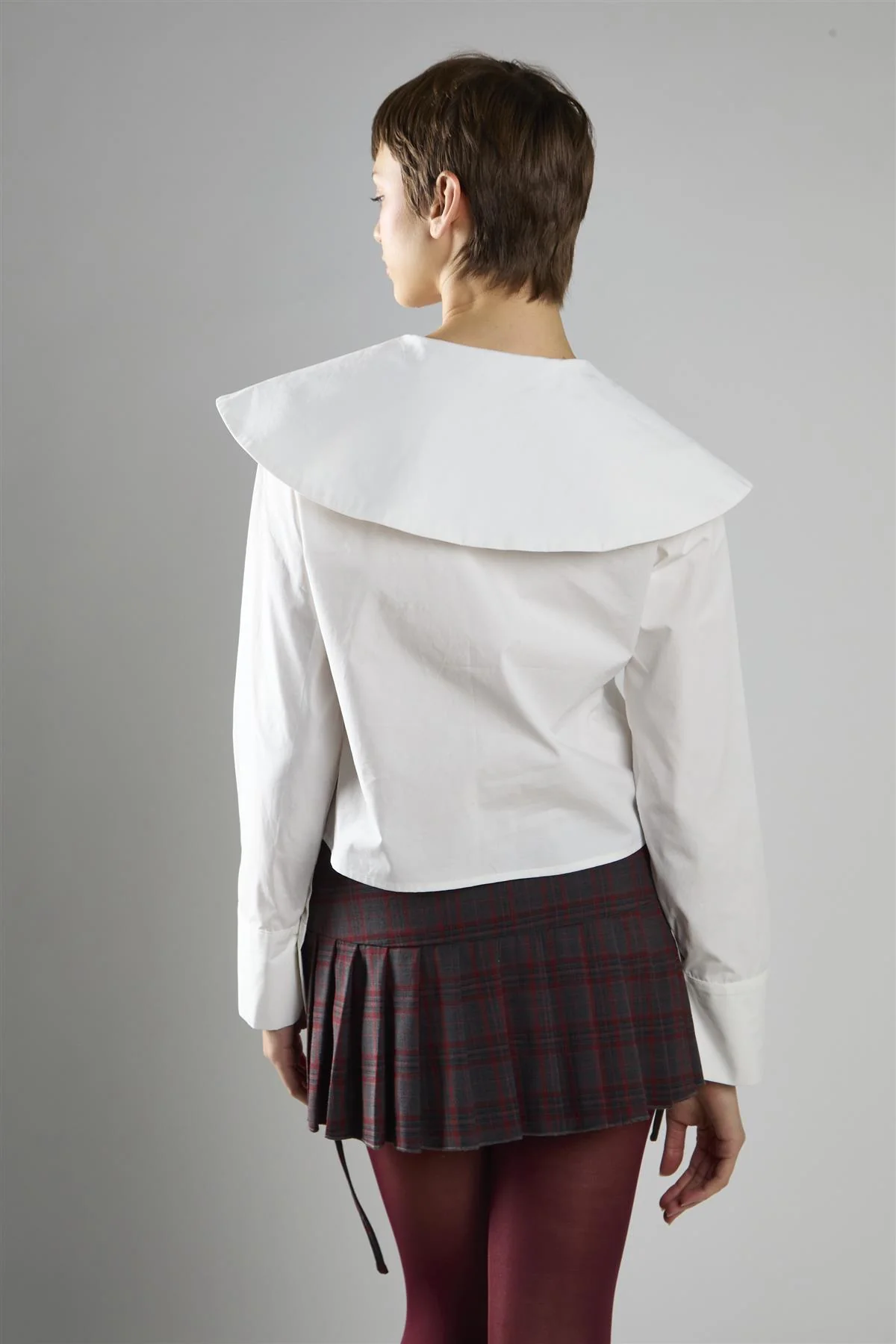 White Button-Front Long Sleeve Top - Image 2