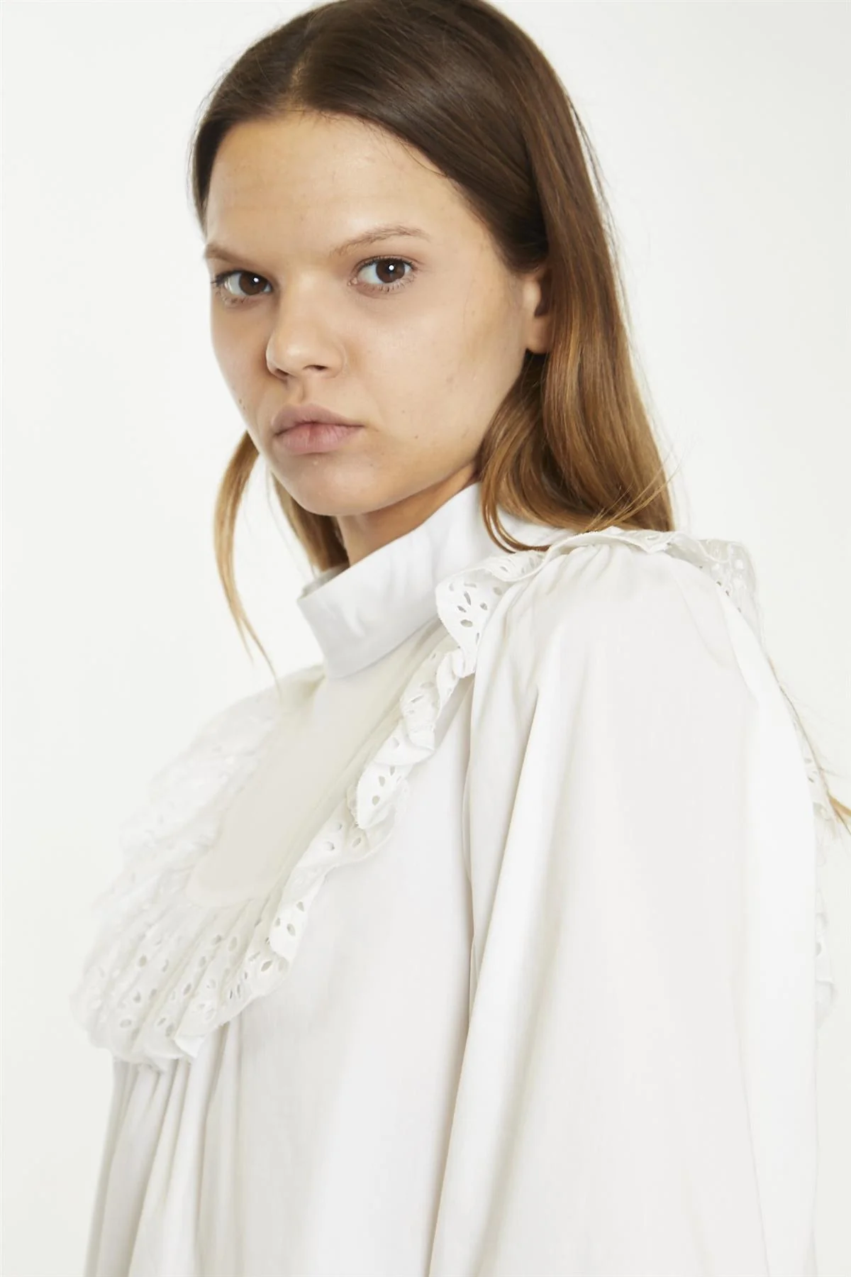 White collared Shirt Mini-Dress - Image 3