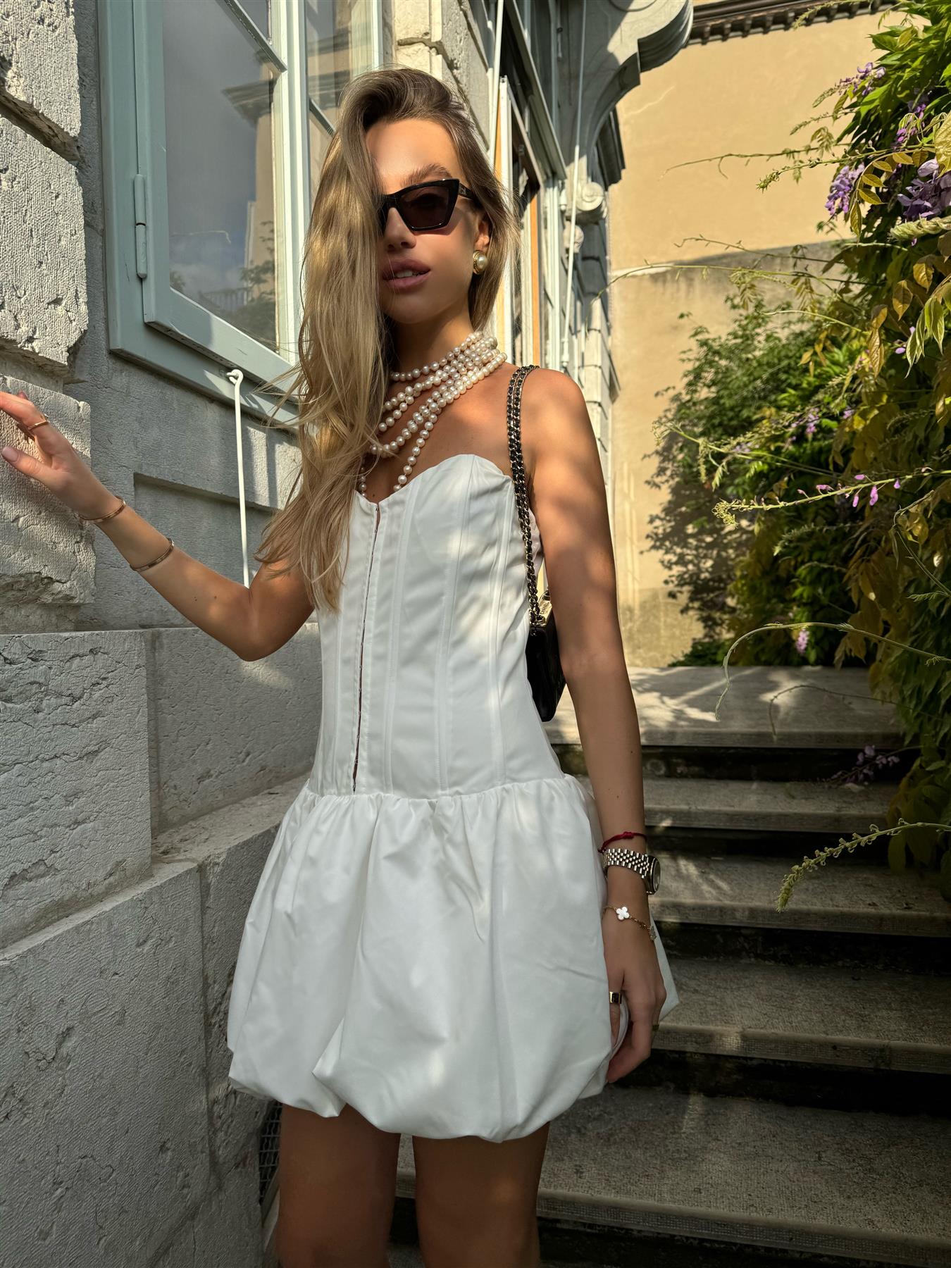 White Corset Mini-Dress - Image 3