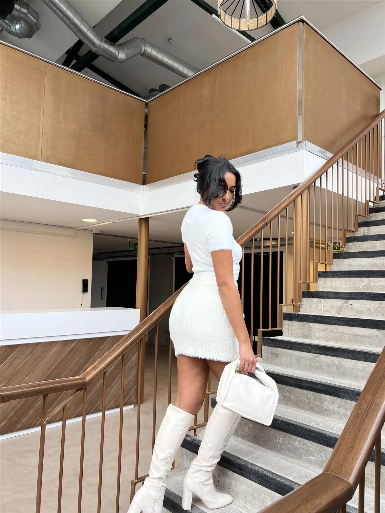 White Crew-Neck Crop-Jumper - Image 2