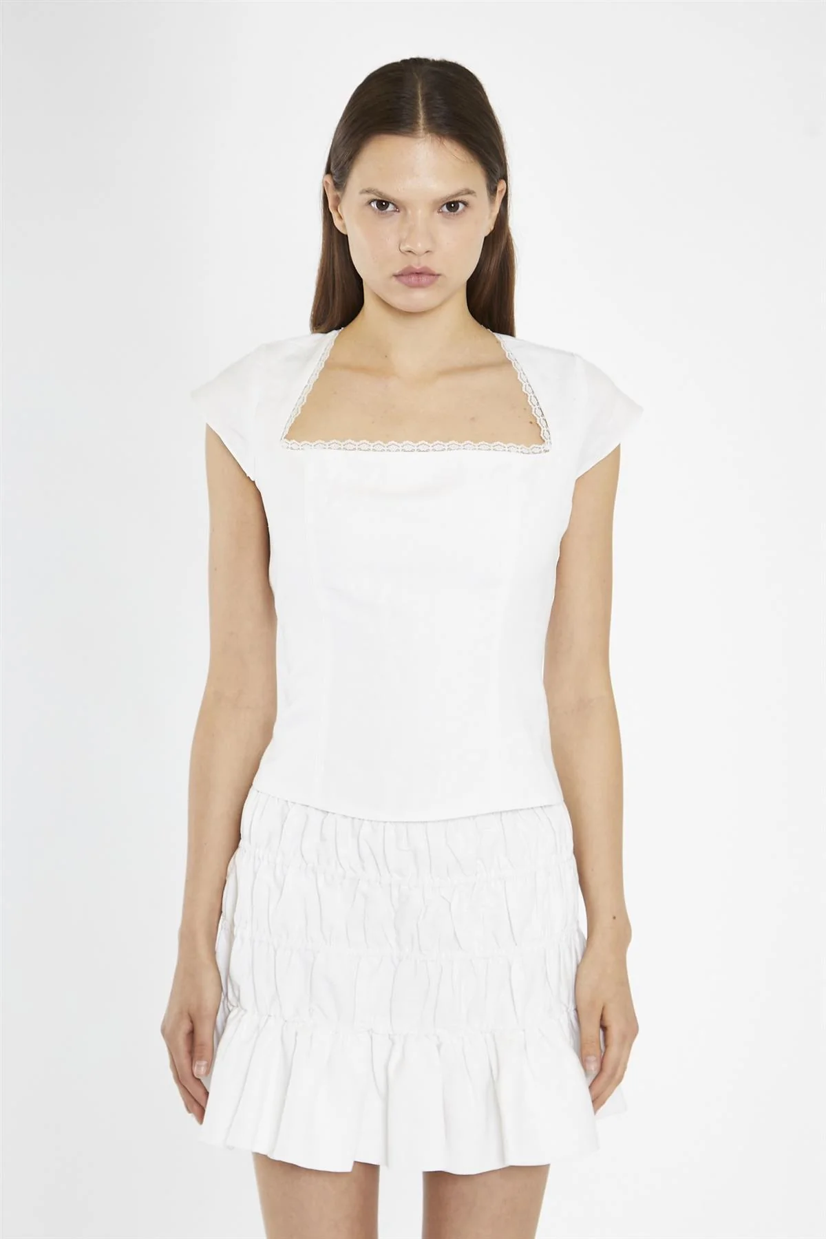 White Cut-Out Back Top - Image 2