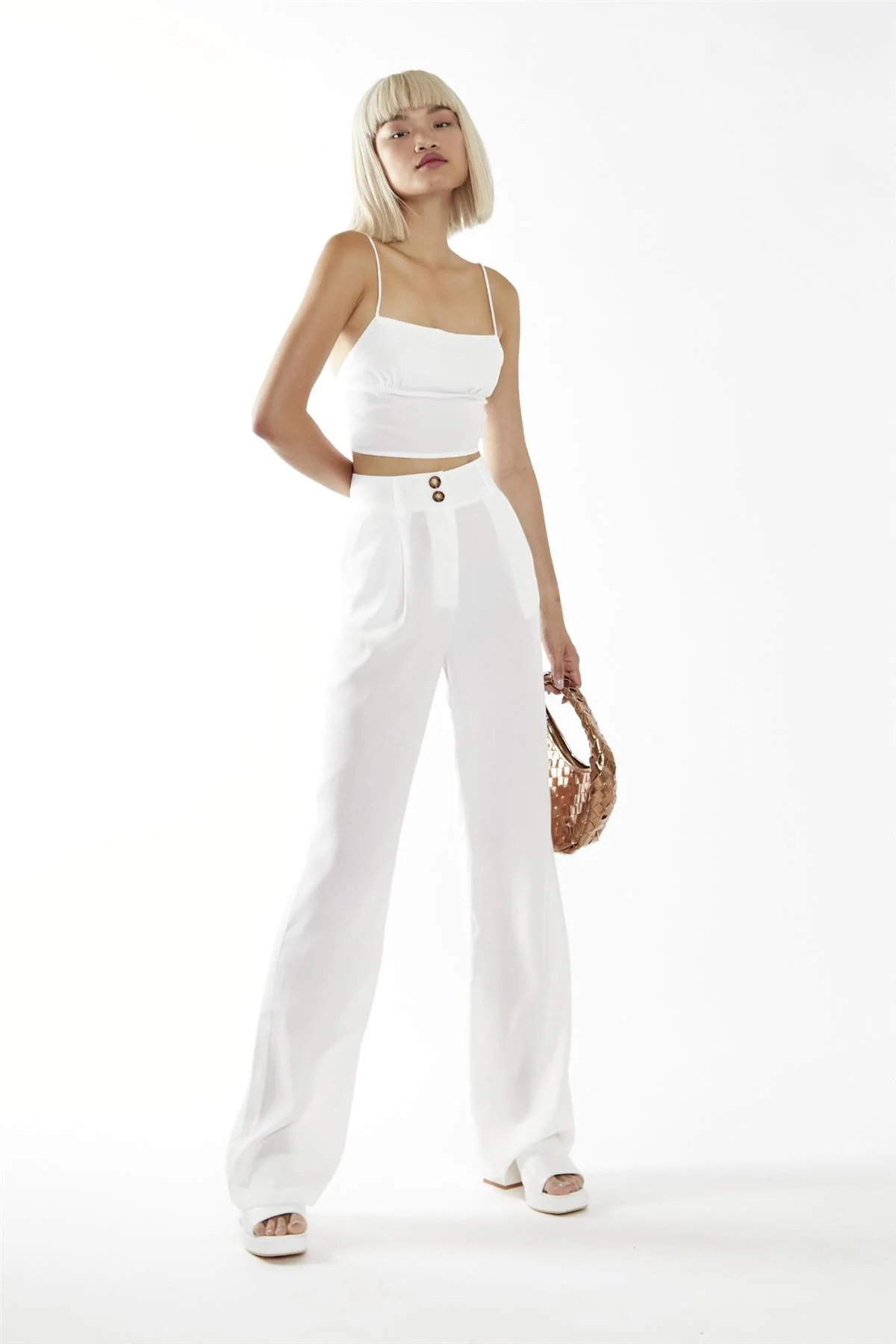 White Open-Tie-Back Crop-Top