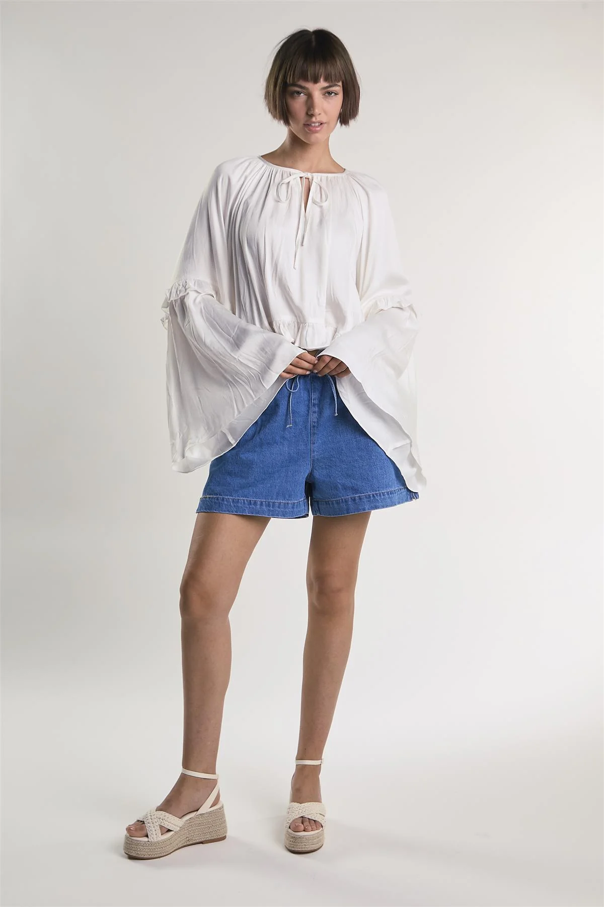 White Ruffle Blouse - Image 2