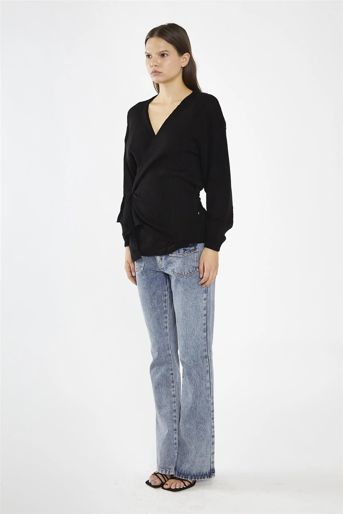 Wrap Cardigan - Black - Image 4